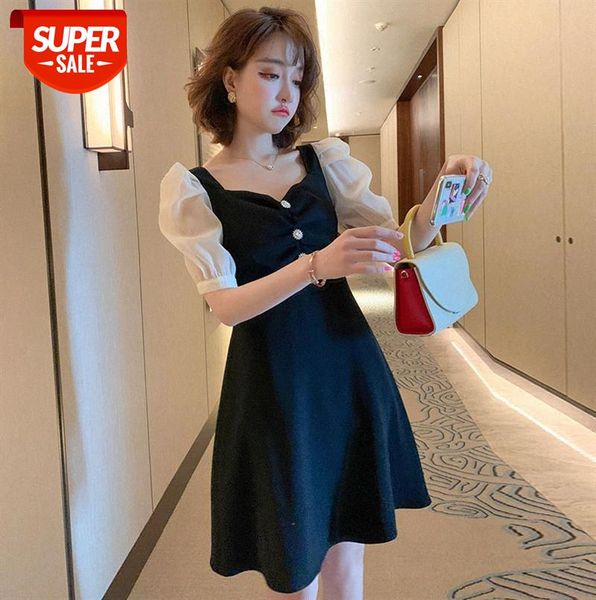 small man stitching mesh retro puff sleeve low v-neck slim dress women's clothing #tf94, Black;gray
small man stitching mesh retro puff sleeve low v-neck slim dress women's clothing #tf94, Black;gray