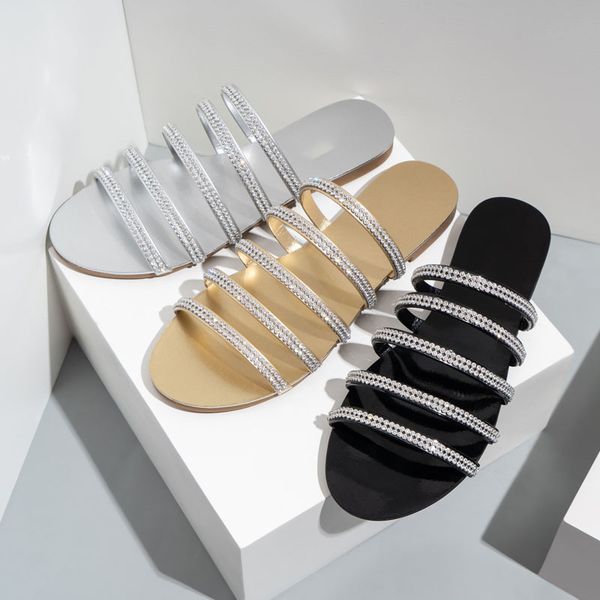 2021 women slippers flat heel slides fashion open toe ladies outdoor beach mules slippers luxury rhinestone flip flops shoes, Black
2021 women slippers flat heel slides fashion open toe ladies outdoor beach mules slippers luxury rhinestone flip flops shoes, Black
