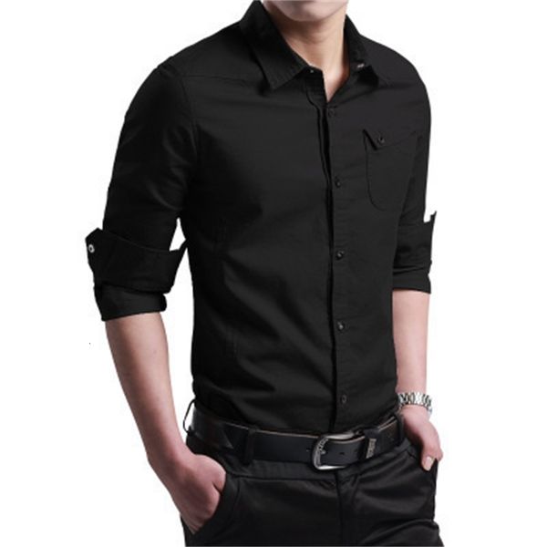 men's new shirt long sleeve cotton youth business pure color korean slim fit clothes fashion, White;black
men's new shirt long sleeve cotton youth business pure color korean slim fit clothes fashion, White;black