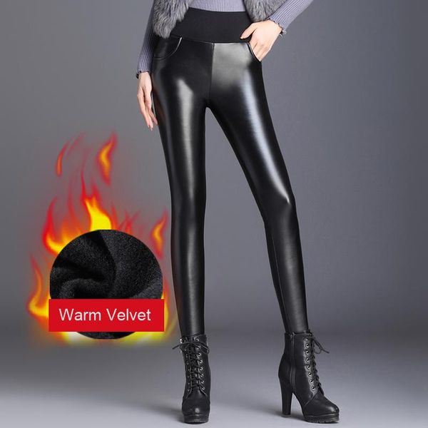 plus size s-6xl thicken winter women pants female pu leather velvet trousers stretch faux black women's & capris, Black;white
plus size s-6xl thicken winter women pants female pu leather velvet trousers stretch faux black women's & capris, Black;white