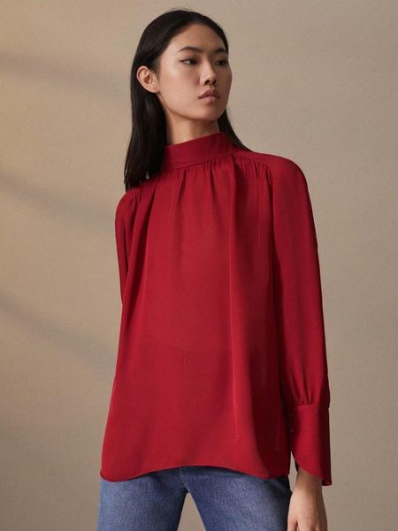women's blouses & shirts blouse women plus size vintage red clothes silk knot zaraing shirt sheining vadiming female xdn9350, White
women's blouses & shirts blouse women plus size vintage red clothes silk knot zaraing shirt sheining vadiming female xdn9350, White