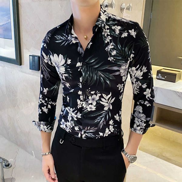 autumn floral shirts for men long sleeve slim fit dress shirt chemise homme streetwear social party blouse camisa masculina 210527, White;black
autumn floral shirts for men long sleeve slim fit dress shirt chemise homme streetwear social party blouse camisa masculina 210527, White;black