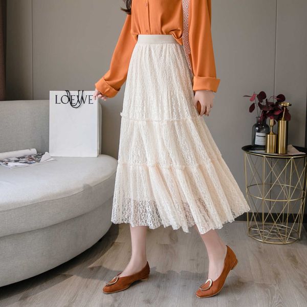 fairy super skirt women's style of autumn 2021 mid length high waist slim a-line large lace, Black;gray
fairy super skirt women's style of autumn 2021 mid length high waist slim a-line large lace, Black;gray