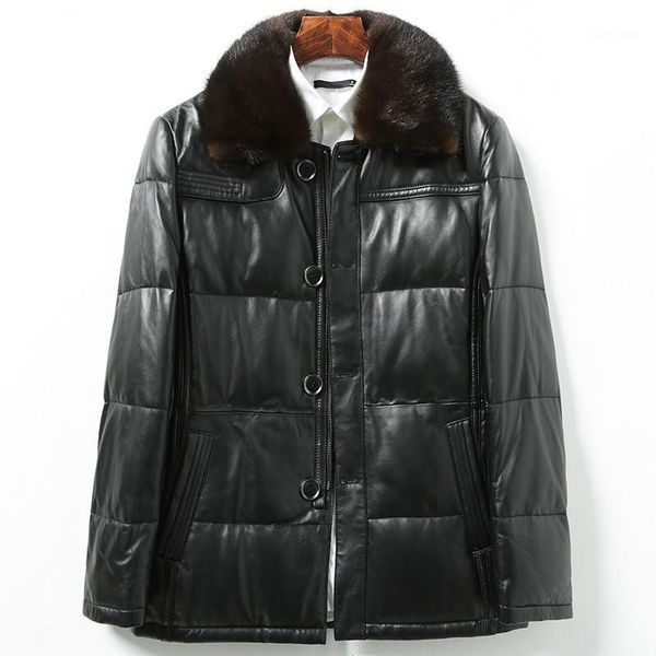 men's leather & faux 2021 genuine down jacket men winter sheepskin coat real collar warm puffer jackets 6022 kj2185, Black
men's leather & faux 2021 genuine down jacket men winter sheepskin coat real collar warm puffer jackets 6022 kj2185, Black