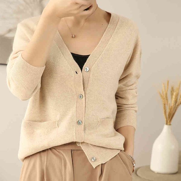 coats coats high-quality cashmere cardigan autumn women casual long sleeve v-neck solid female knitted cardigans sweater coat, Tan;black
coats coats high-quality cashmere cardigan autumn women casual long sleeve v-neck solid female knitted cardigans sweater coat, Tan;black