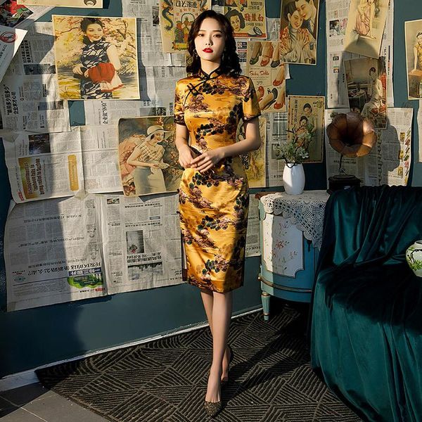 chinese traditional cheongsam women girls party wedding fashion vintage retro floral print satin short dress qipao ethnic clothing, Red
chinese traditional cheongsam women girls party wedding fashion vintage retro floral print satin short dress qipao ethnic clothing, Red