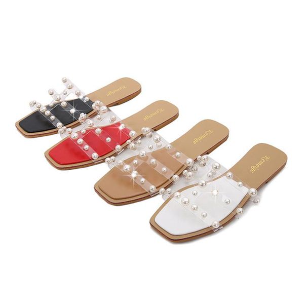 slippers women's shoes 2021 summer pearl transparent flat net red fashion personality sandals beach, Black
slippers women's shoes 2021 summer pearl transparent flat net red fashion personality sandals beach, Black