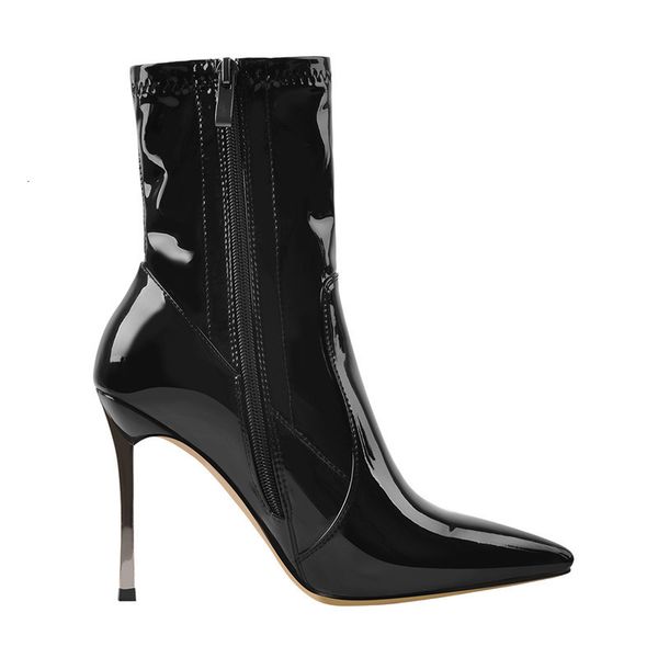 boots women's poited toe metal thin high heel ankel booties side zipper fashion black short boots
boots women's poited toe metal thin high heel ankel booties side zipper fashion black short boots