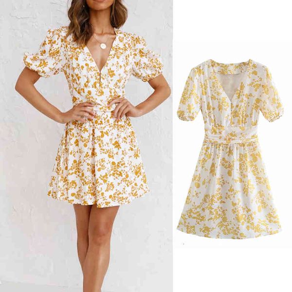 casual dresses 2021 ladies spring fashion flowers print dress v neck short sleeve receive waist slim street clothing 2he9, Black;gray
casual dresses 2021 ladies spring fashion flowers print dress v neck short sleeve receive waist slim street clothing 2he9, Black;gray