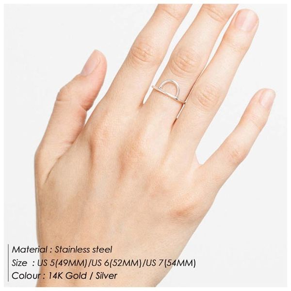 wedding rings classic stainless steel ring female fashionable simple personality line geometric hollow semicircle, Slivery;golden
wedding rings classic stainless steel ring female fashionable simple personality line geometric hollow semicircle, Slivery;golden