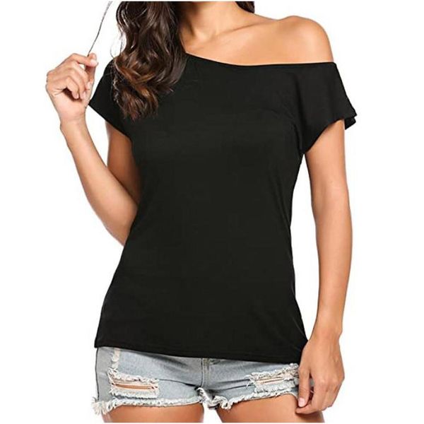 off shoulder summer womens casual short sleeve loose tee ropa de mujer, White
off shoulder summer womens casual short sleeve loose tee ropa de mujer, White