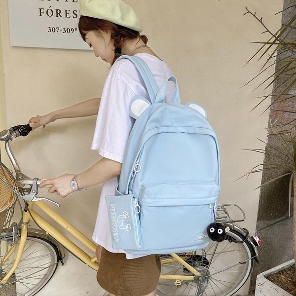 school bags fashion women's backpack trendy cute pendant solid color bag for girls large capacity simple leisure travel backpacks
school bags fashion women's backpack trendy cute pendant solid color bag for girls large capacity simple leisure travel backpacks