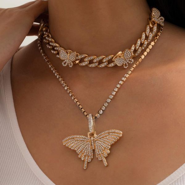 designed statement accessory retro big butterfly pendant necklaces fashion rhinestone inlaid metal cuba chain necklace chains, Silver
designed statement accessory retro big butterfly pendant necklaces fashion rhinestone inlaid metal cuba chain necklace chains, Silver