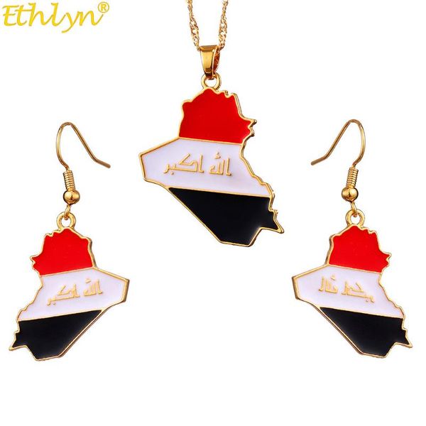 earrings & necklace ethlyn republic of iraq map flag small jewelry set for women gold color maps pendant s216, Silver
earrings & necklace ethlyn republic of iraq map flag small jewelry set for women gold color maps pendant s216, Silver