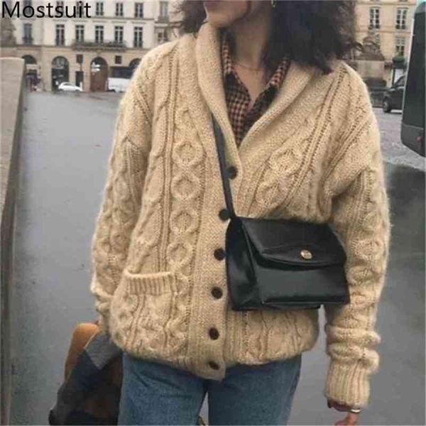 korean twisted knitted single-breasted warm cardigan coat autumn winter thicken vintage fashion jumpers femme 210513, White;black
korean twisted knitted single-breasted warm cardigan coat autumn winter thicken vintage fashion jumpers femme 210513, White;black