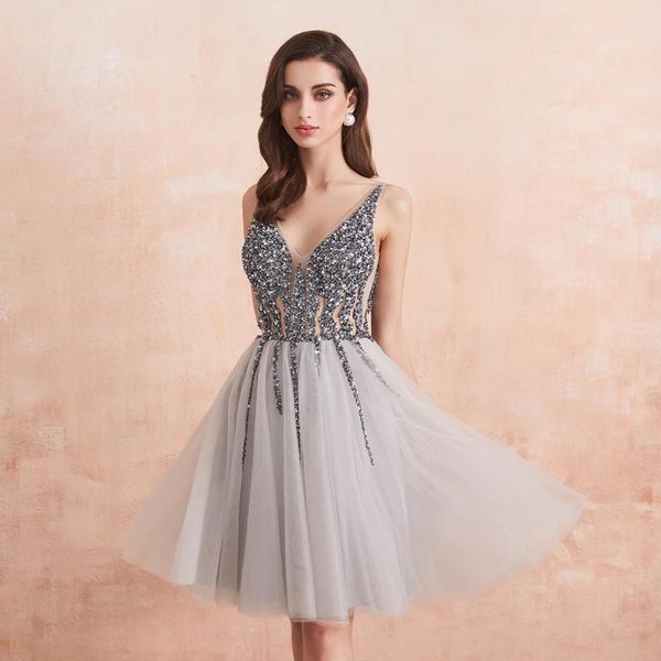 party dresses 2021 gray v-neck above knee, mini crystal beaded short cocktail formal dress women elegant, White;black
party dresses 2021 gray v-neck above knee, mini crystal beaded short cocktail formal dress women elegant, White;black