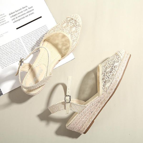summer 2021 straw mesh breathable sandals women's sole slope low heel dress shoes, Black
summer 2021 straw mesh breathable sandals women's sole slope low heel dress shoes, Black