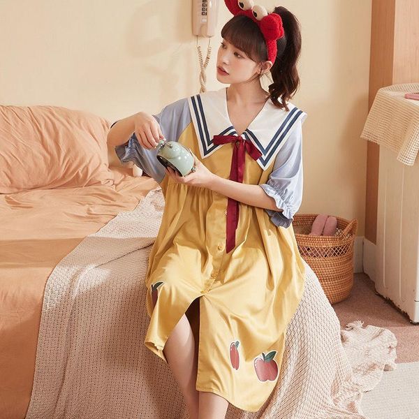ice silk nightdress women's summer net red short sleeve pajamas simulation large size loose over the knee home sleepwear, Black;red
ice silk nightdress women's summer net red short sleeve pajamas simulation large size loose over the knee home sleepwear, Black;red