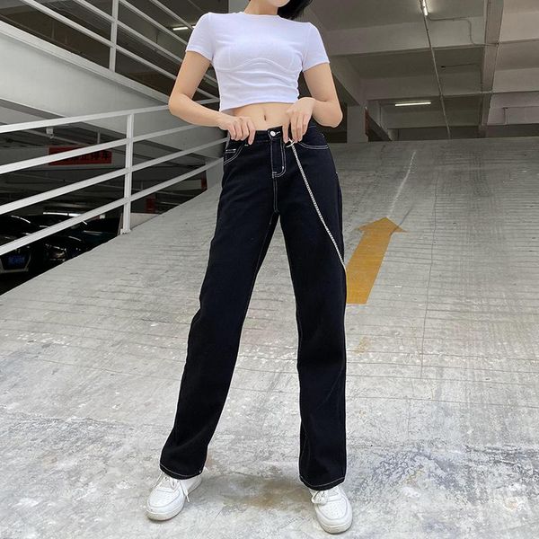 black streetwear jeans pants women preppy style y2k fashion 90s outfits straight high waist denim women's, Blue
black streetwear jeans pants women preppy style y2k fashion 90s outfits straight high waist denim women's, Blue