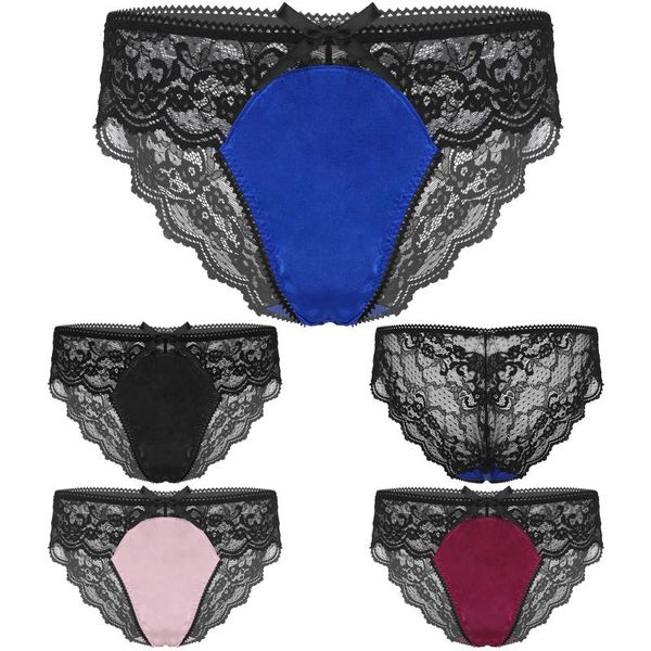 underpants lace satin men briefs lingerie breathable patchwork underwear sissy nightwear see-through floral low waist, Black;white
underpants lace satin men briefs lingerie breathable patchwork underwear sissy nightwear see-through floral low waist, Black;white