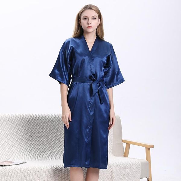 women's sleepwear imitation silk pajamas women summer five-point sleeve long bathrobes ladies home clothes ice bride bridesmaid nightgo, Black;red
women's sleepwear imitation silk pajamas women summer five-point sleeve long bathrobes ladies home clothes ice bride bridesmaid nightgo, Black;red