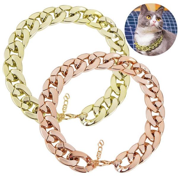 1pc thick pet gold chain plated plastic identified safety collar puppy dog supplies fashion cat necklace apparel
1pc thick pet gold chain plated plastic identified safety collar puppy dog supplies fashion cat necklace apparel