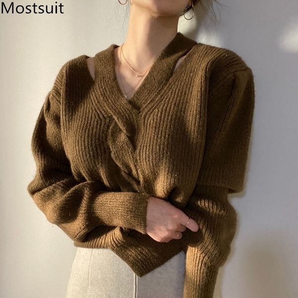 stylish v-neck crossed twisted knitted pullovers sweaters women korean long sleeve fashion chic ladies jumpers femme 210514, White;black
stylish v-neck crossed twisted knitted pullovers sweaters women korean long sleeve fashion chic ladies jumpers femme 210514, White;black