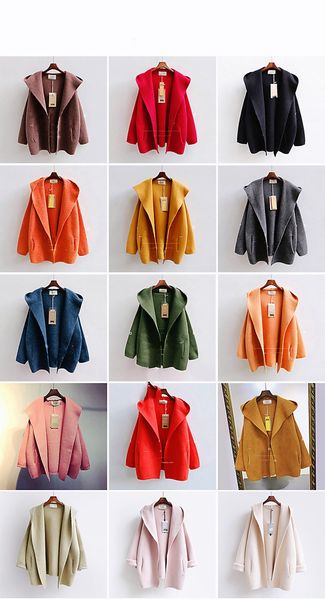wools fashion designer ladies autumn and winter hooded sweater women's mid-length loose cardigan lazy style sweaters coat 13 colors, Black
wools fashion designer ladies autumn and winter hooded sweater women's mid-length loose cardigan lazy style sweaters coat 13 colors, Black