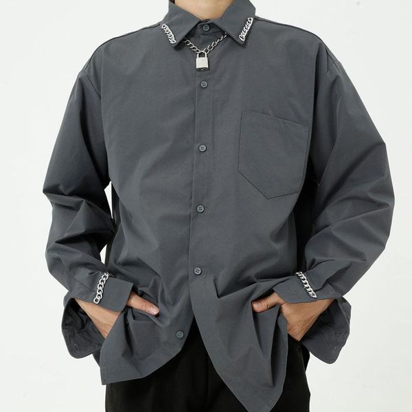 male japan korea streetwear hip hop retro fashion shirts men iron chain long sleeve collar loose causal shirt men's casual, White;black
male japan korea streetwear hip hop retro fashion shirts men iron chain long sleeve collar loose causal shirt men's casual, White;black