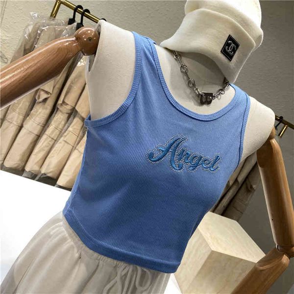 tanks niche design sleeveless letter embroidered navel belt high waist vest suspend tights, White
tanks niche design sleeveless letter embroidered navel belt high waist vest suspend tights, White