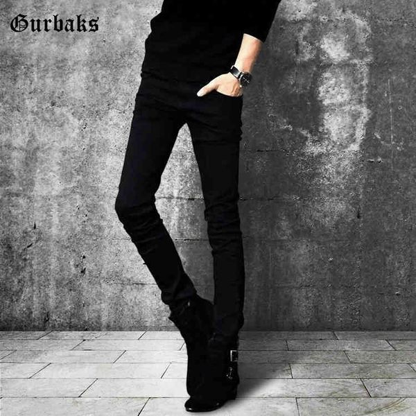 gurbaks black slim fit jeans men's korean leggings casual trendy men's, Blue