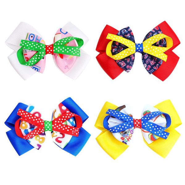 hair accessories 5in ribbon back to school bow printed three layer clips for girls kids dance party bows barrettes, Slivery;white
hair accessories 5in ribbon back to school bow printed three layer clips for girls kids dance party bows barrettes, Slivery;white
