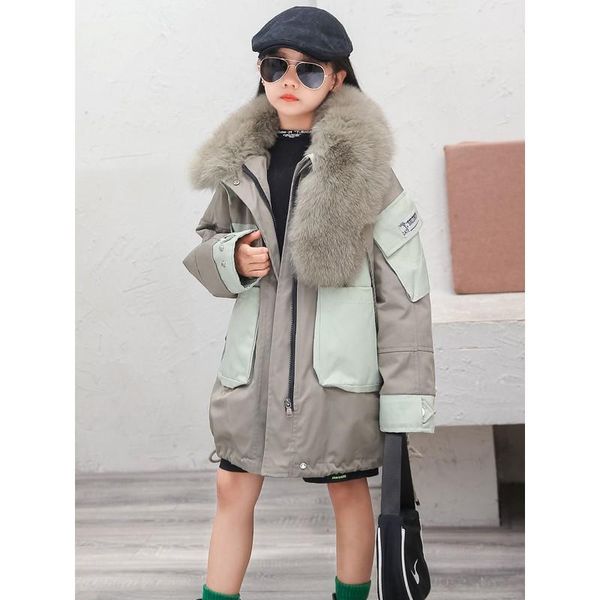 women's fur & faux 2021 winter children's coat baby boy and girl wear parker removable natural rex inner liner, Black
women's fur & faux 2021 winter children's coat baby boy and girl wear parker removable natural rex inner liner, Black