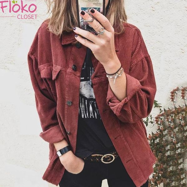 women's jackets flokocloset autumn long sleeve corduroy jacket loose solid lapel bf style coat fall winter elegant casual outwear, Black;brown
women's jackets flokocloset autumn long sleeve corduroy jacket loose solid lapel bf style coat fall winter elegant casual outwear, Black;brown