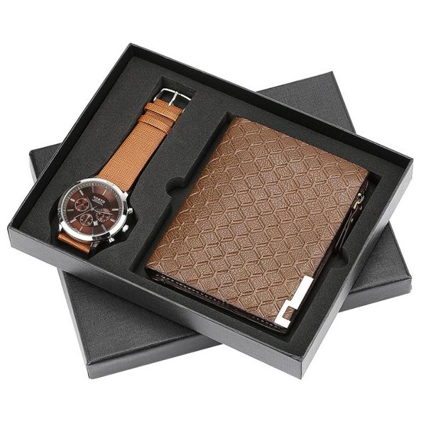 wristwatches quartz mens watch chronograph leather wallet gift set for male reloj masculino fashion zipper purse present sets, Slivery;brown
wristwatches quartz mens watch chronograph leather wallet gift set for male reloj masculino fashion zipper purse present sets, Slivery;brown