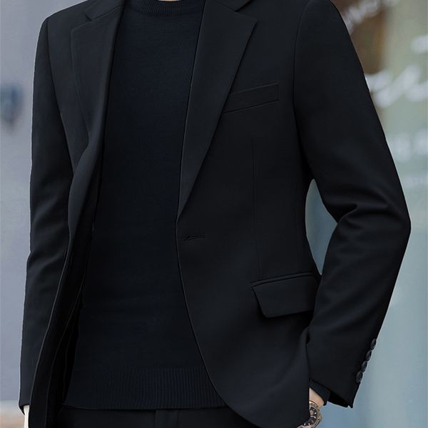 ruffian handsome small men's autumn business korean slim fit trend casual formal black suit coat men, White;black
ruffian handsome small men's autumn business korean slim fit trend casual formal black suit coat men, White;black