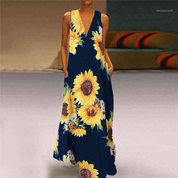 dress v neck summer floral sleeveless casual bohemian long party dress female beach sundress plus size womens, Black;gray
dress v neck summer floral sleeveless casual bohemian long party dress female beach sundress plus size womens, Black;gray