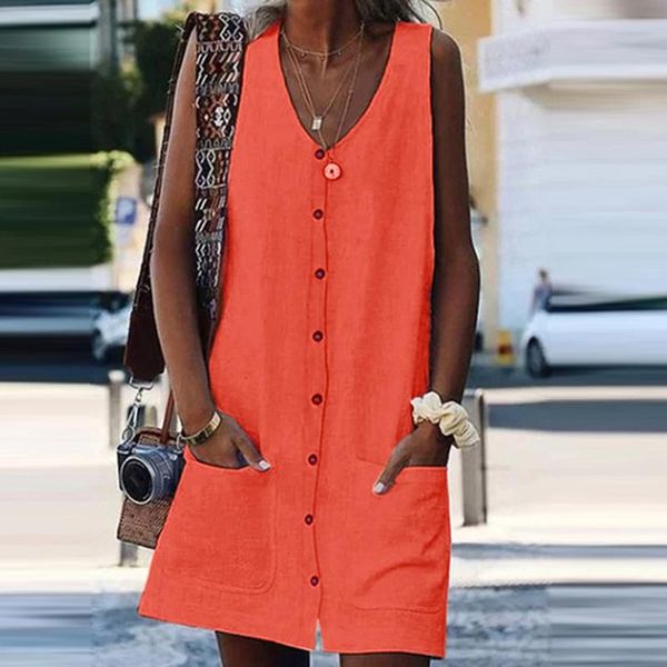 vintage orange sundress women summer dress 2021 boho style mini button pockets solid beach female casual dresses, Black;gray
vintage orange sundress women summer dress 2021 boho style mini button pockets solid beach female casual dresses, Black;gray