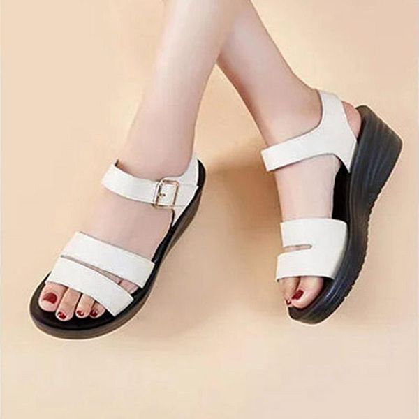 leather sandals women's summer 2021 first layer cowhide slope with all-match casual comfortable soft sole mother, Black
leather sandals women's summer 2021 first layer cowhide slope with all-match casual comfortable soft sole mother, Black
