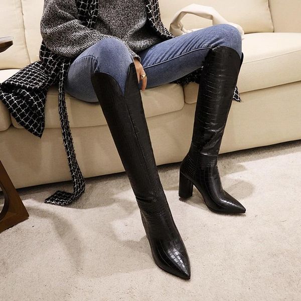 boots brand high heels western print pu knee women microfiber heel long pointed toe autumn winter g8x6, Black
boots brand high heels western print pu knee women microfiber heel long pointed toe autumn winter g8x6, Black