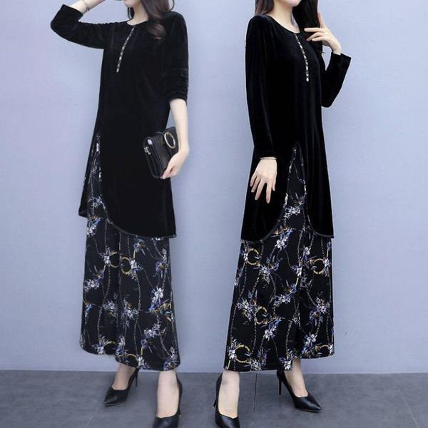 women's tracksuits spring and autumn suit loose western style, cover belly, thin fashion long sleeve wide leg pants two-piece set, Gray
women's tracksuits spring and autumn suit loose western style, cover belly, thin fashion long sleeve wide leg pants two-piece set, Gray