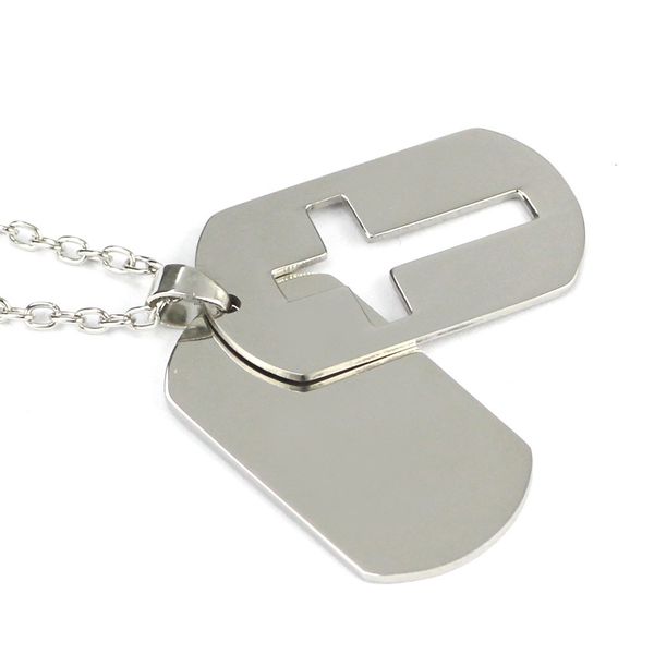 selling stainless steel dog tag / military brand double cross necklace pendant for men and women, Silver
selling stainless steel dog tag / military brand double cross necklace pendant for men and women, Silver