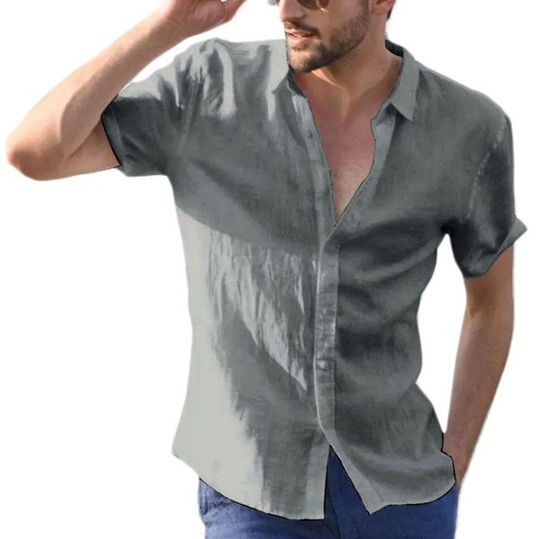 men shirt pure color casual linen clothing camisas para hombre short sleeve turn-down collar shirts men's top, White;black
men shirt pure color casual linen clothing camisas para hombre short sleeve turn-down collar shirts men's top, White;black