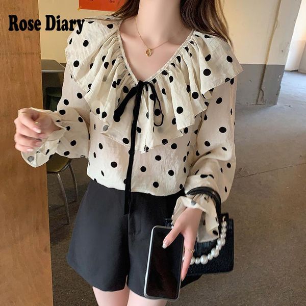 women's blouses & shirts rosediary autumn elegant women dot korean fashion clothing chiffon blouse bow tie lady shirt and, White
women's blouses & shirts rosediary autumn elegant women dot korean fashion clothing chiffon blouse bow tie lady shirt and, White