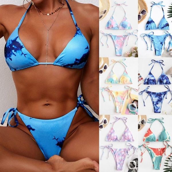 women's swimwear tie-dyed push up bikini set brazilian string thong ruched bandage bikinis women two piece swimsuit micro biquini, White;black
women's swimwear tie-dyed push up bikini set brazilian string thong ruched bandage bikinis women two piece swimsuit micro biquini, White;black