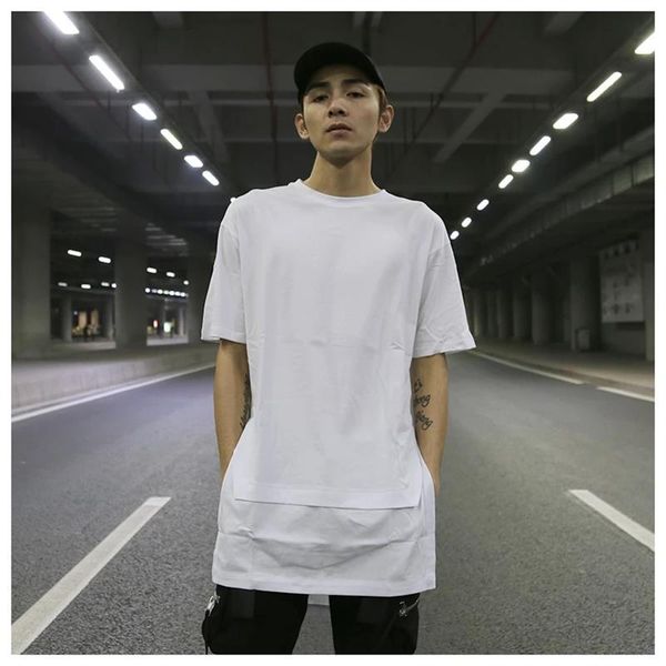 men's t-shirts medium and long short sleeve t-shirt high street double layer front rear split versatile bottoming shirt, White;black
men's t-shirts medium and long short sleeve t-shirt high street double layer front rear split versatile bottoming shirt, White;black