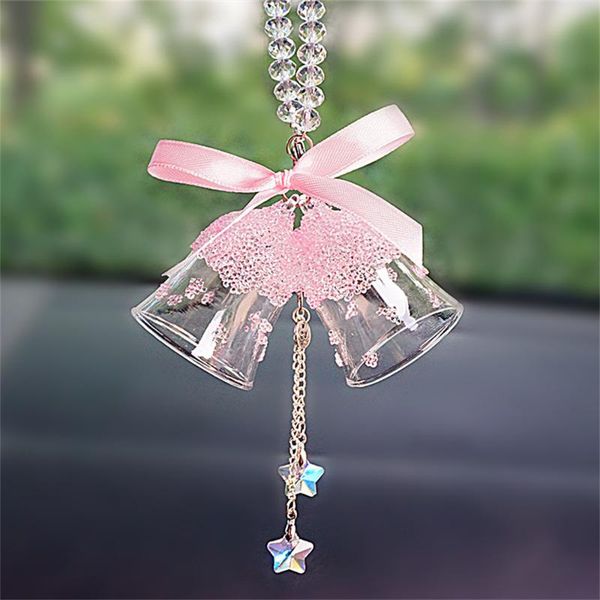 bell crystal ball ornaments high-end double wind chimes car pendant rearview mirror female interior decorations
bell crystal ball ornaments high-end double wind chimes car pendant rearview mirror female interior decorations