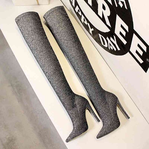 dress shoes autumn winter glitter women thigh boots elegant thin heeled elastic slim over the knee heels sock shoes frr2, Black
dress shoes autumn winter glitter women thigh boots elegant thin heeled elastic slim over the knee heels sock shoes frr2, Black