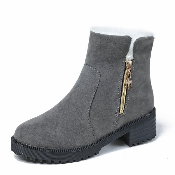 boots fur winter women snow zipper flock solid suede ladies ankle high heels warm female square heel, Black
boots fur winter women snow zipper flock solid suede ladies ankle high heels warm female square heel, Black