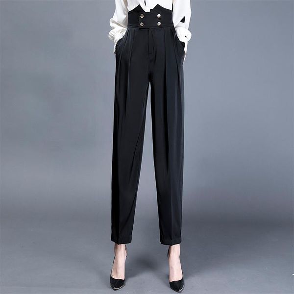 women's pants & capris high waist harem for women pleated black long trousers brands quality korean soft office lady pant xxl, Black;white
women's pants & capris high waist harem for women pleated black long trousers brands quality korean soft office lady pant xxl, Black;white